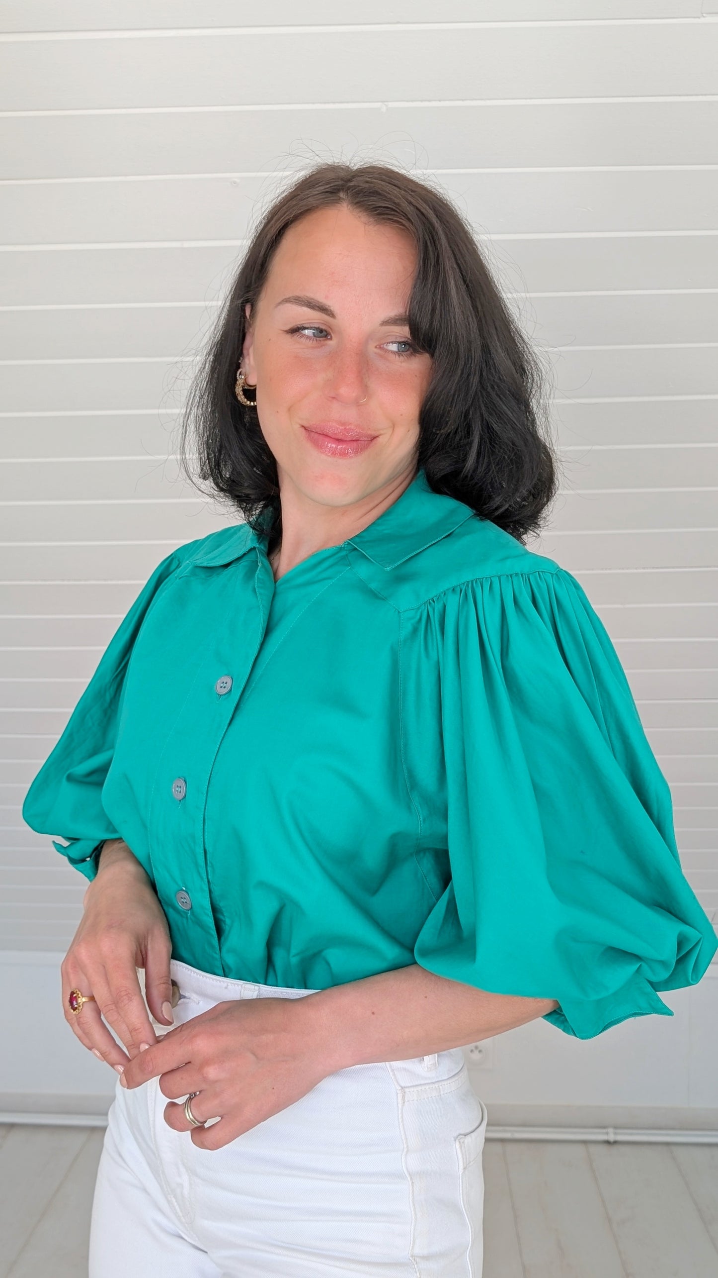 Blouse coton manches ballons du 34 au 40