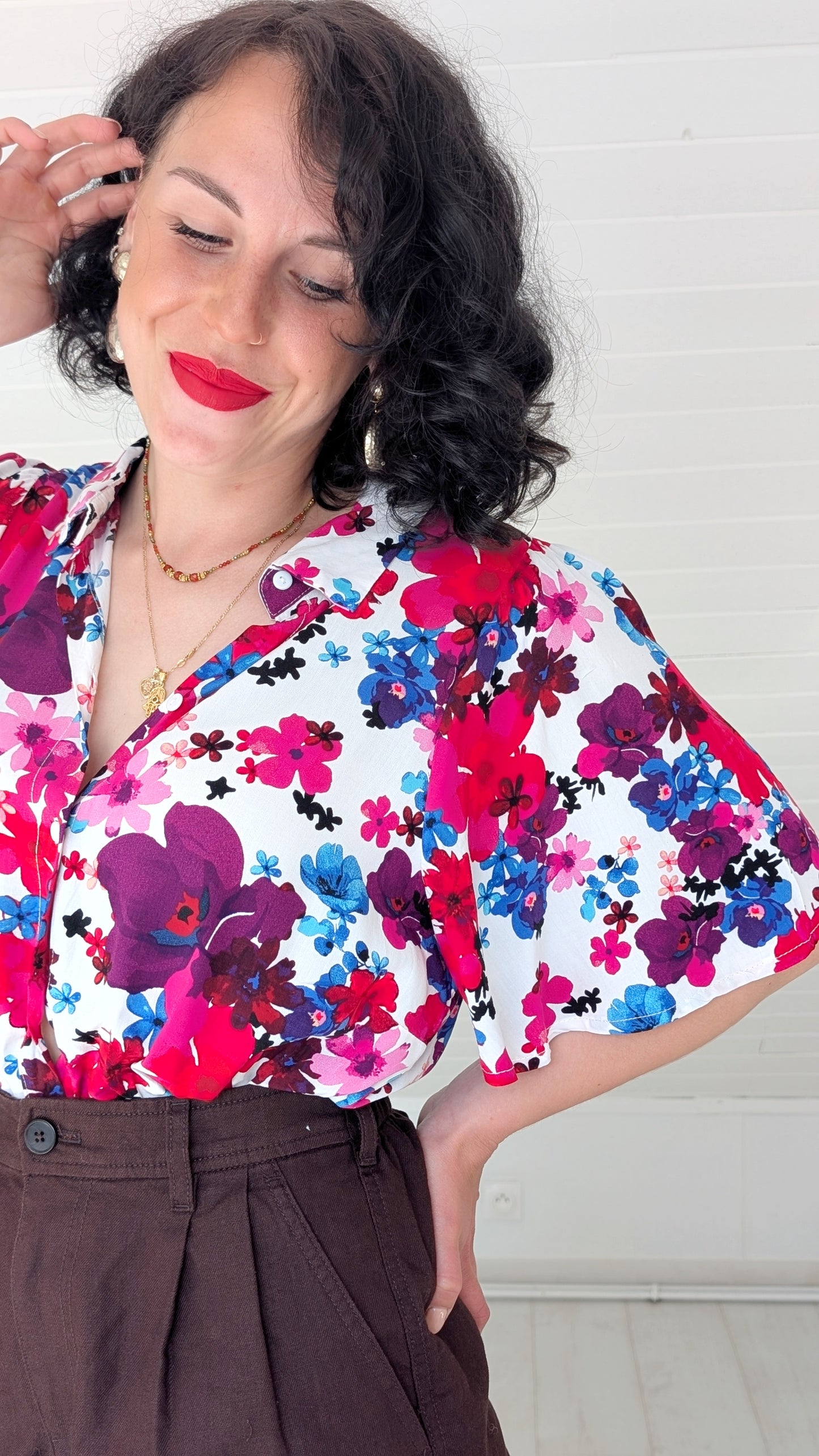 Blouse fleurie viscose T38-40