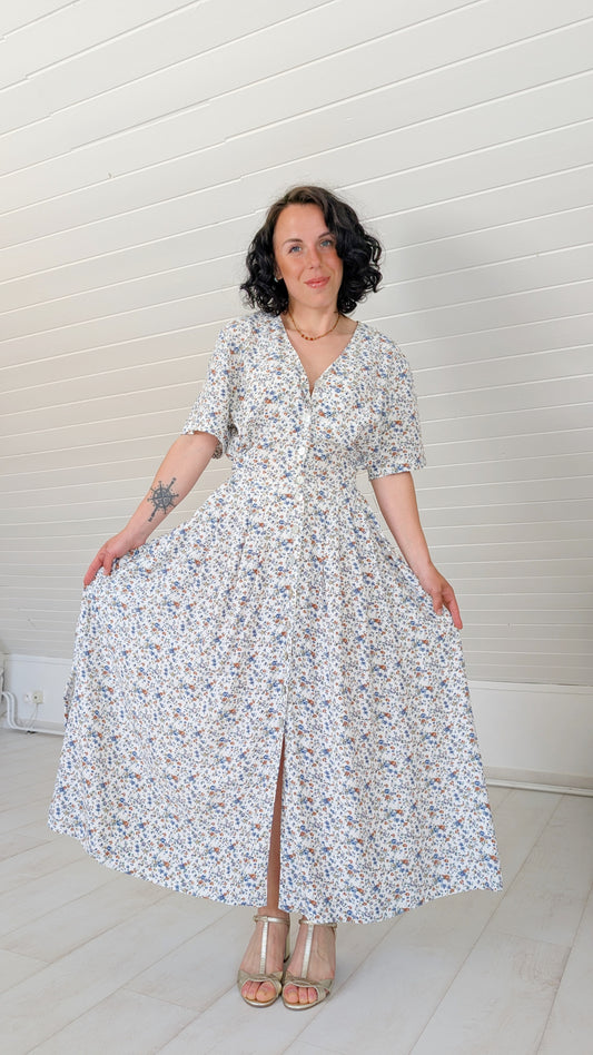 Robe romantique viscose 90s T42