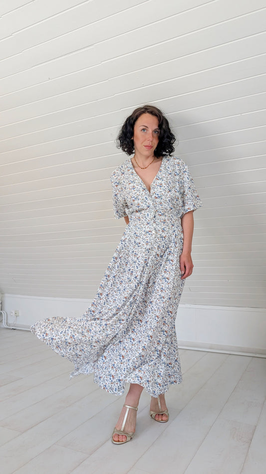 Robe romantique viscose 90s T42