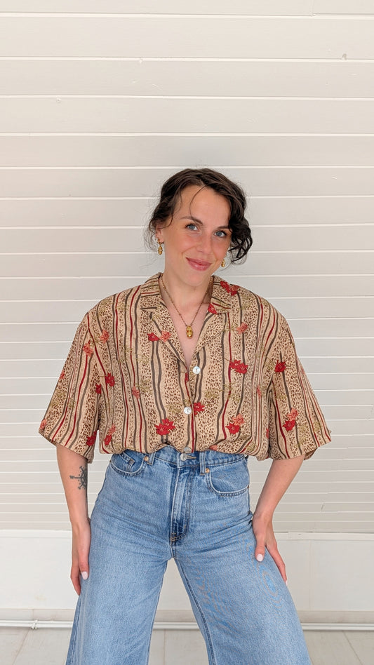 Blouse ample soie 80s