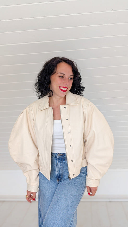 Veste perfecto cuir véritable T38