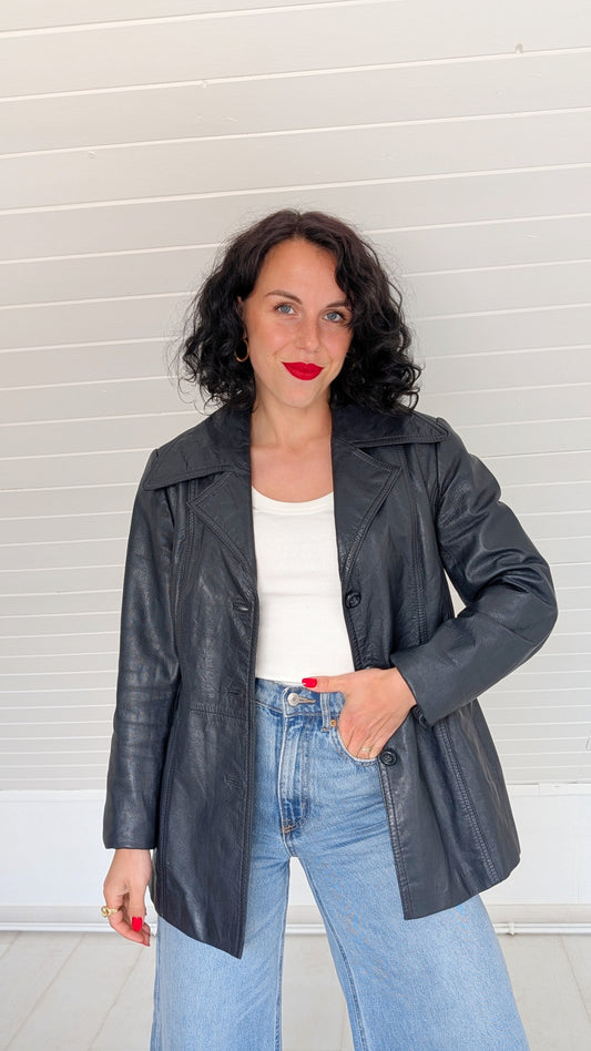 Veste cuir 70s T36-38