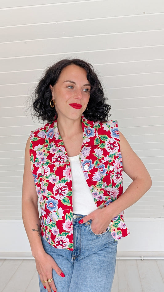 Veste sans manches coton 80s T40