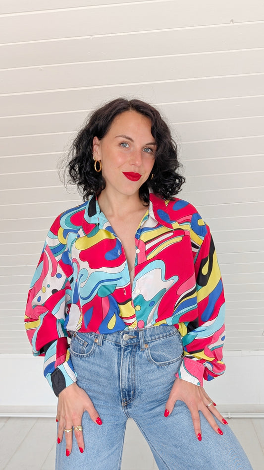 Blouse soie 80s du 34 au 44