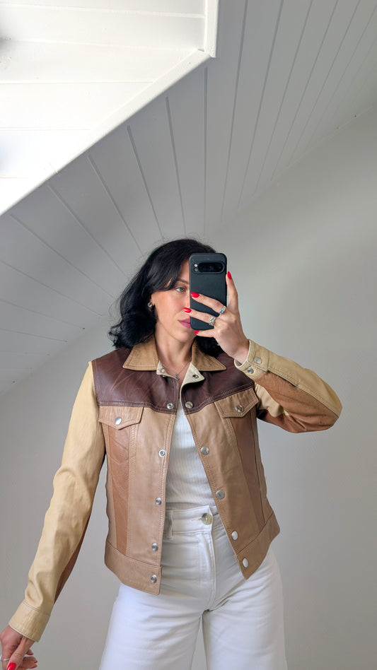 Veste cuir agneau T36