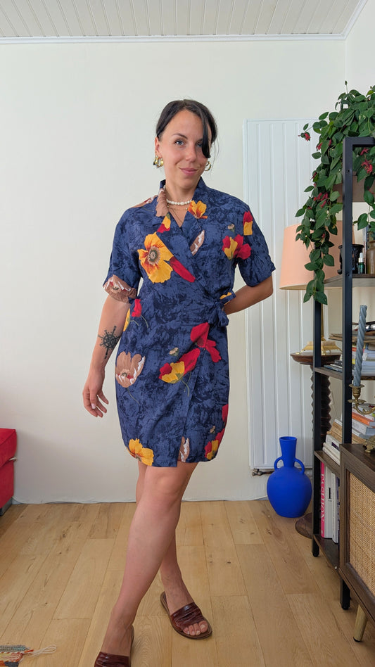Robe 90s portefeuille viscose T42