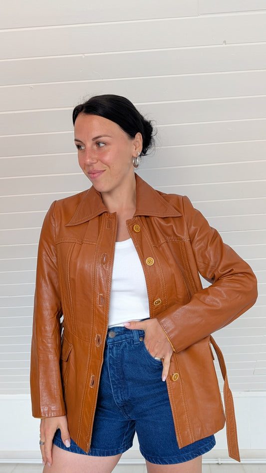 Trench cuir 70s T36