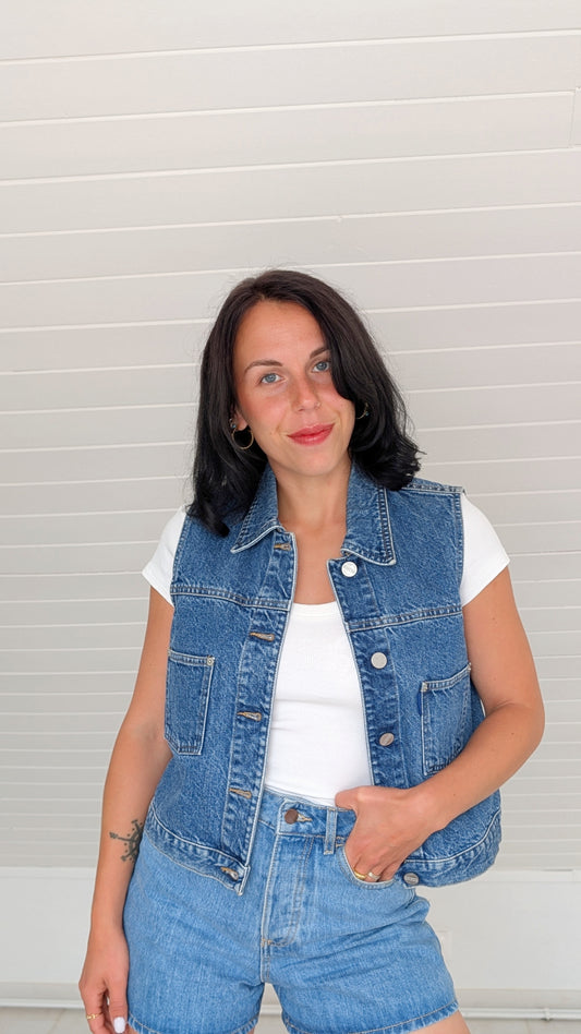 Veste sans manches denim T36-38