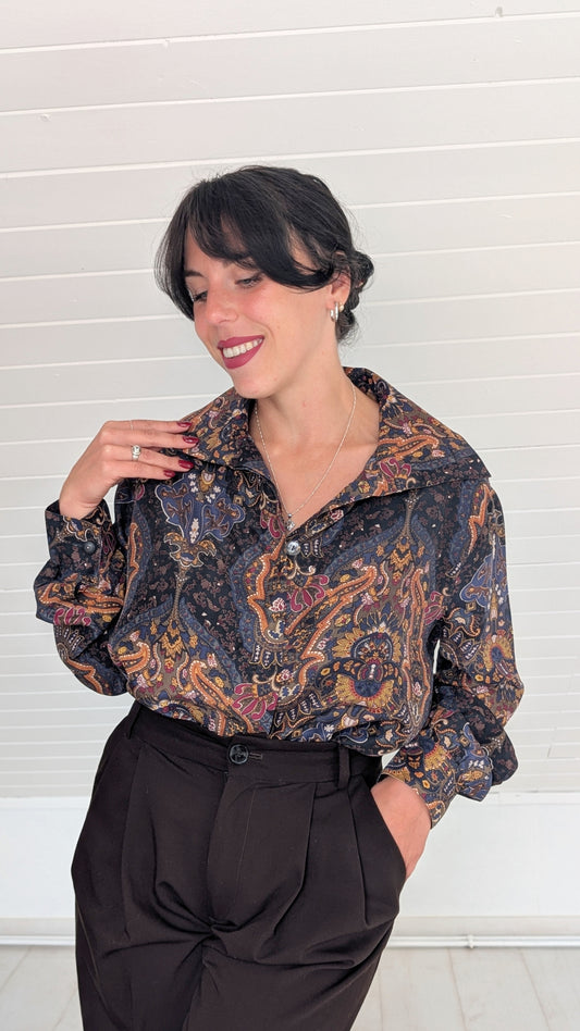 Blouse soie 80s T40-42