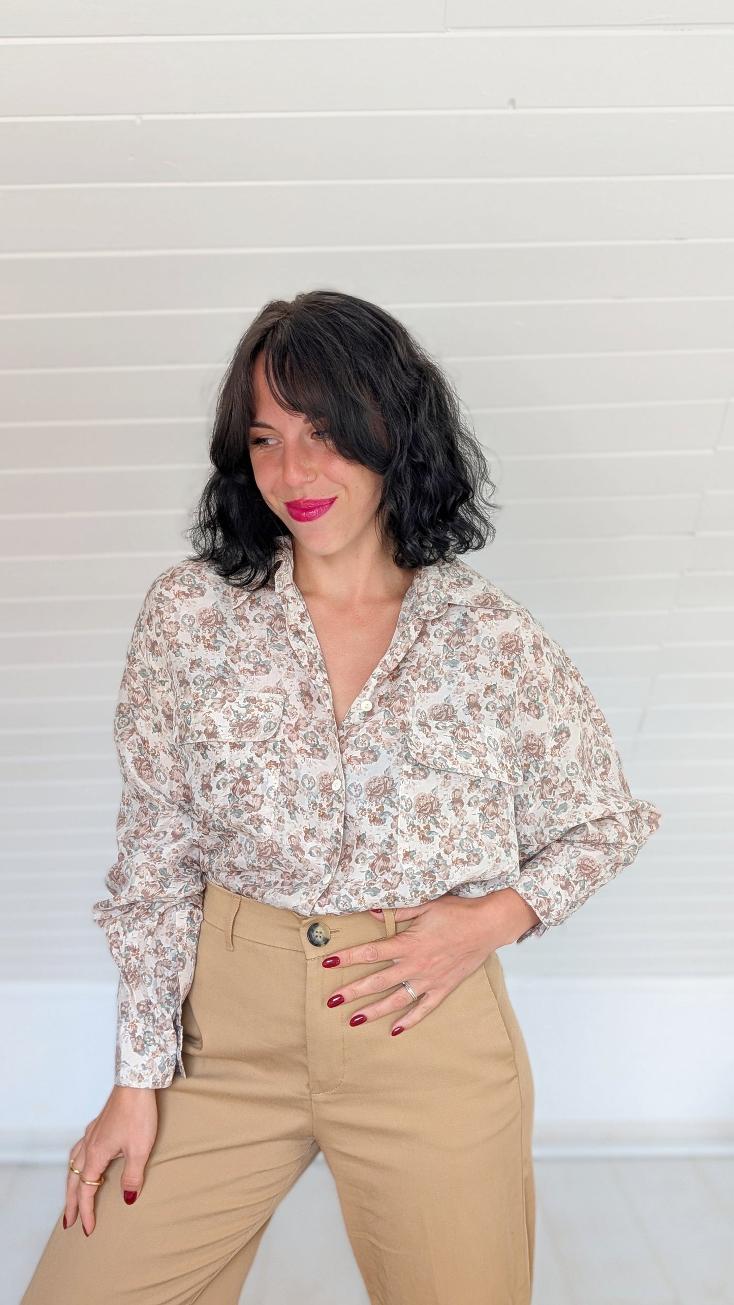 Blouse en soie 80s T42-44