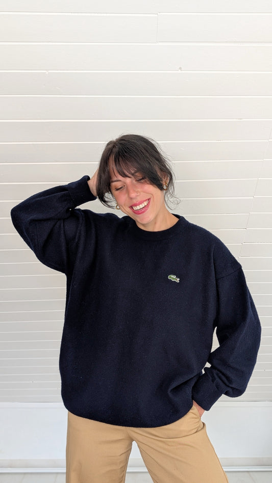 Pull laine agneau Lacoste 80s