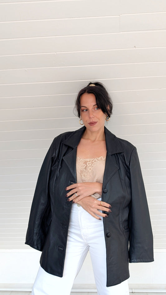 Veste cuir 90s T40