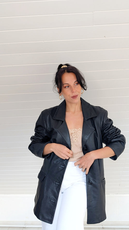 Veste cuir 90s T40