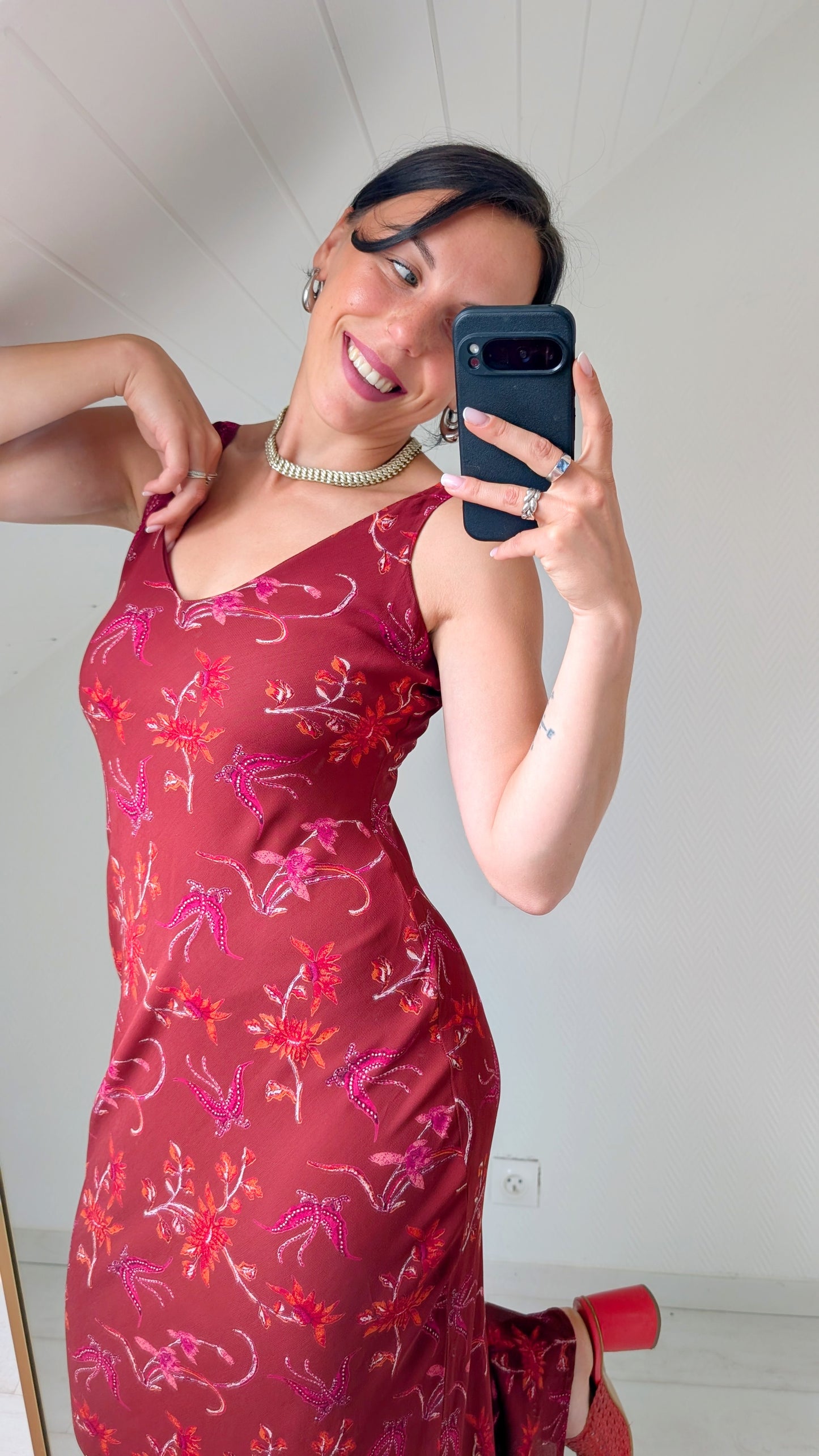 Robe maxi 90s viscose T38