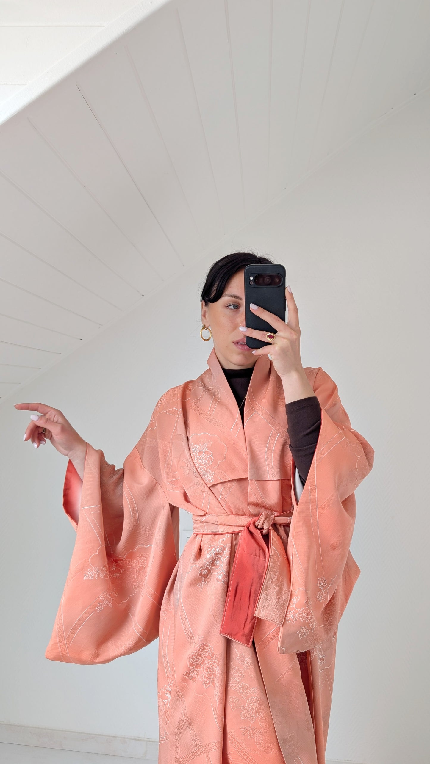 Kimono ancien soie à broderies