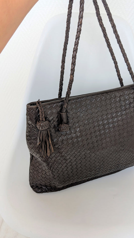 Sac en cuir souple tréssé