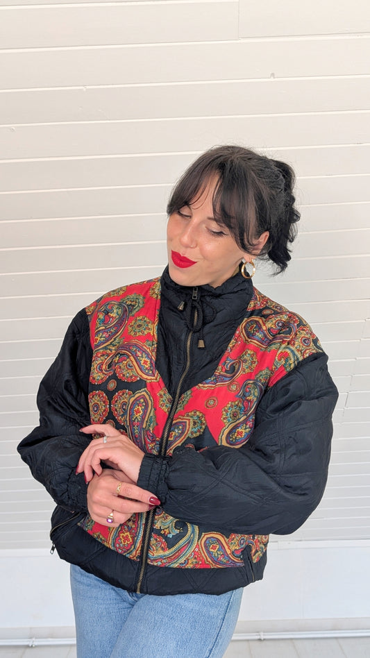 Veste/bombers 80s soie T40-42