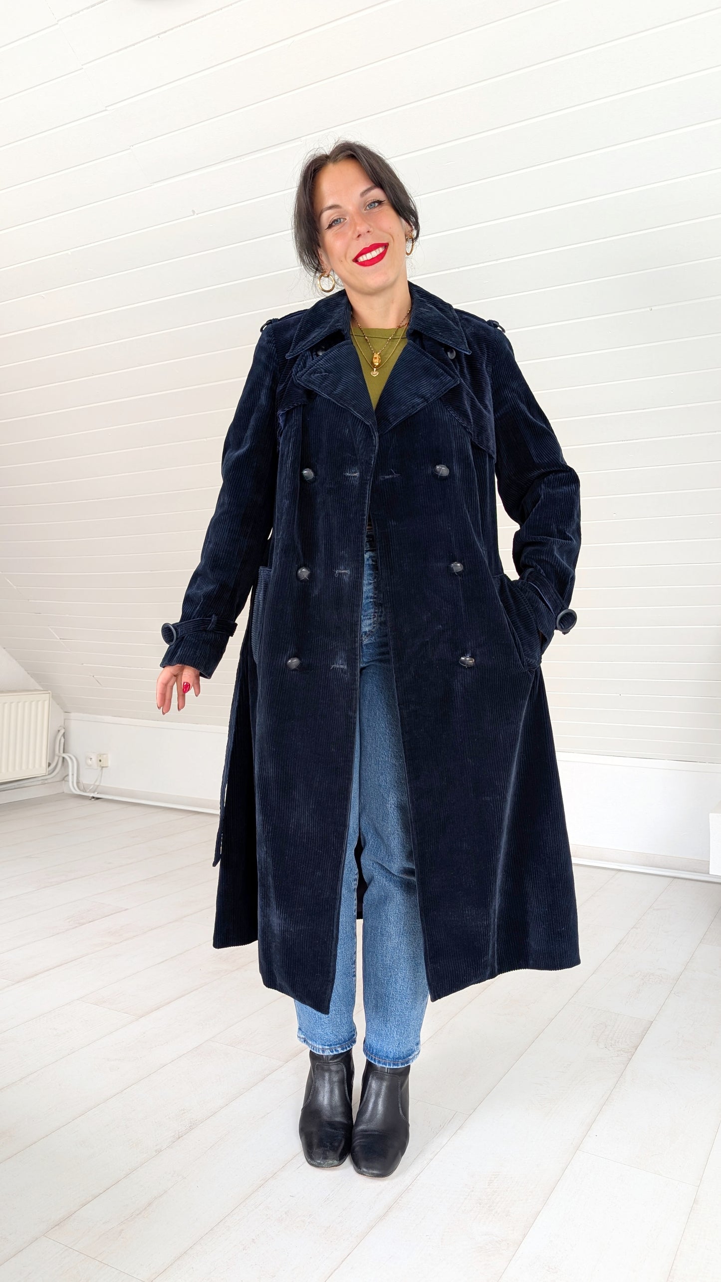 Trench velours de coton 70s T36-38