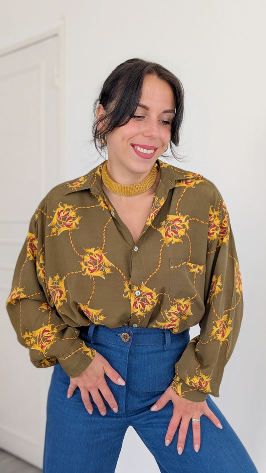 Blouse viscose 80s T42-44