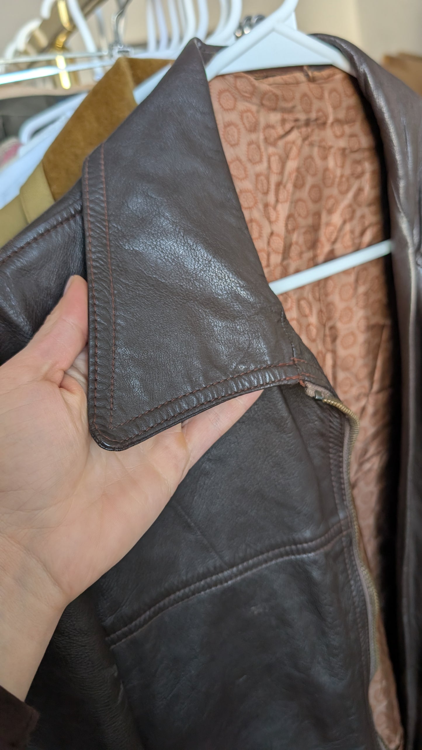 Veste bombers cuir 70s T40-42