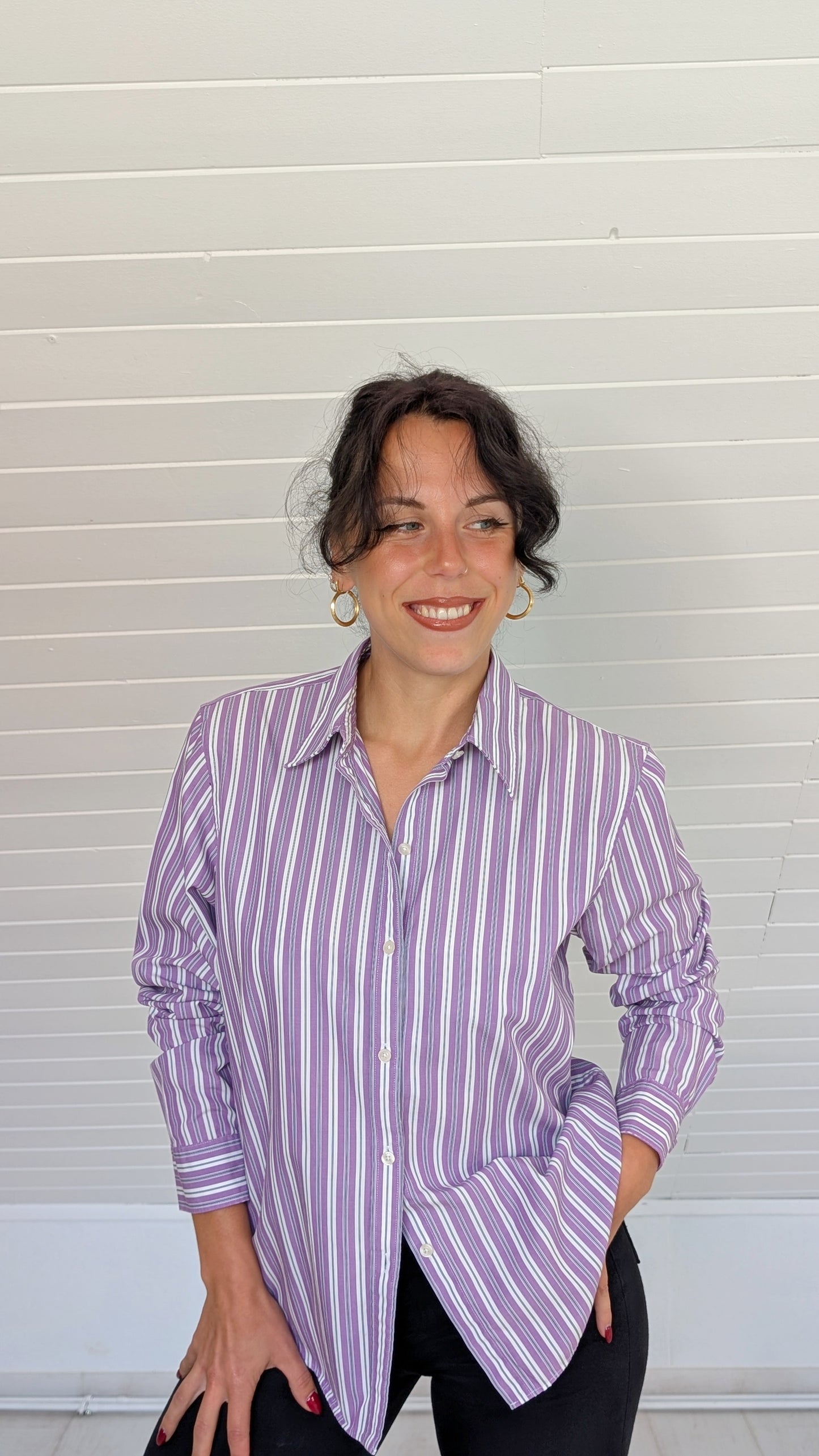 Chemise rayée violette T38-40
