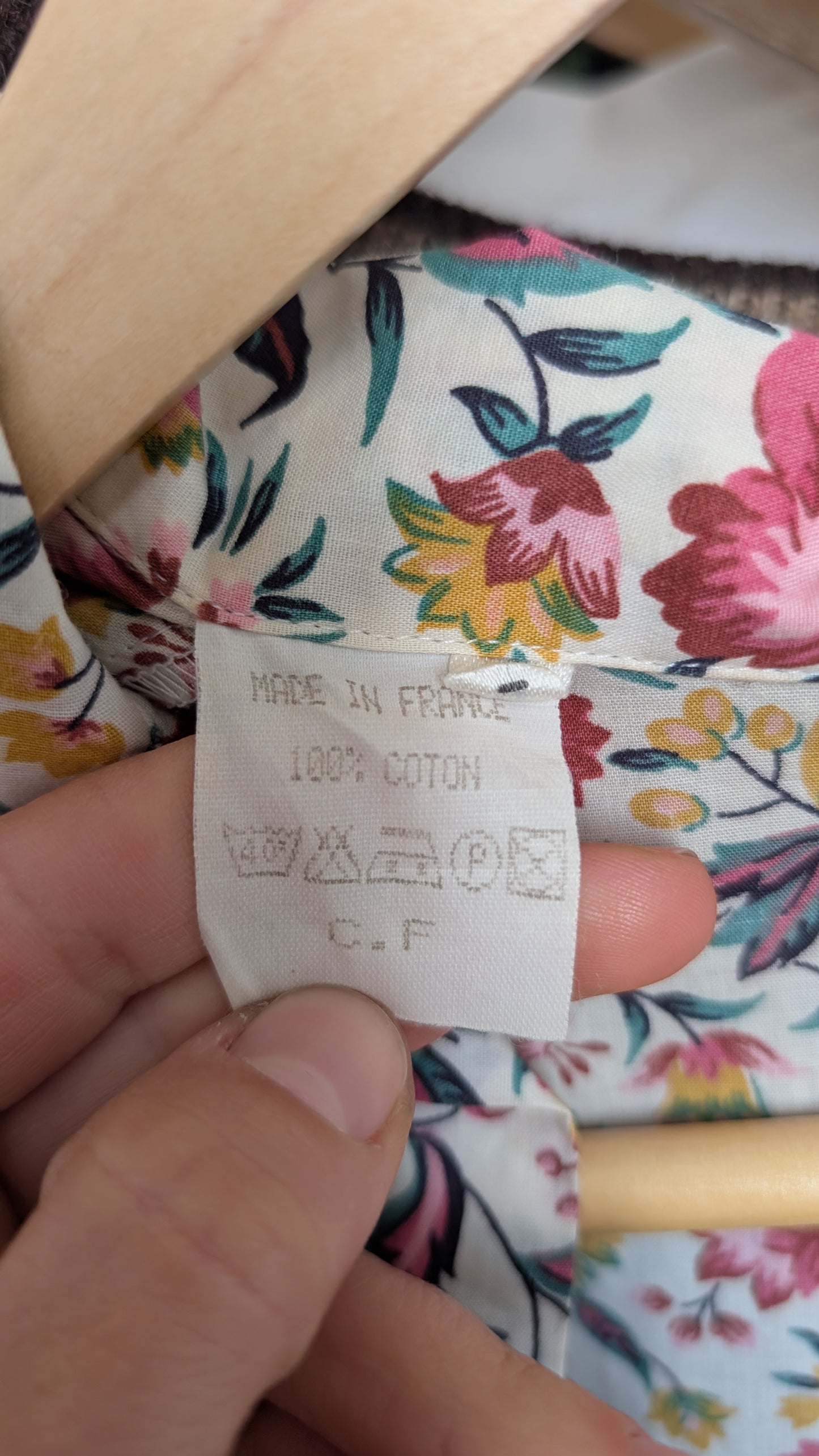 Chemise fleurie coton T40