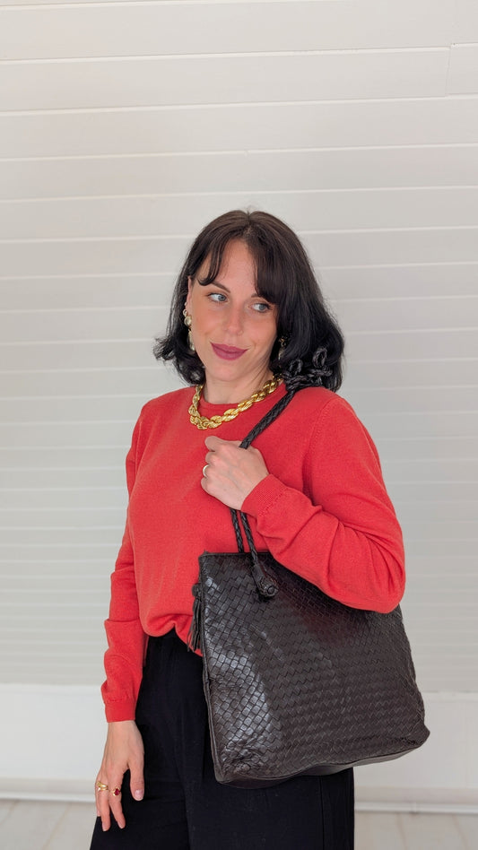 Sac en cuir souple tréssé