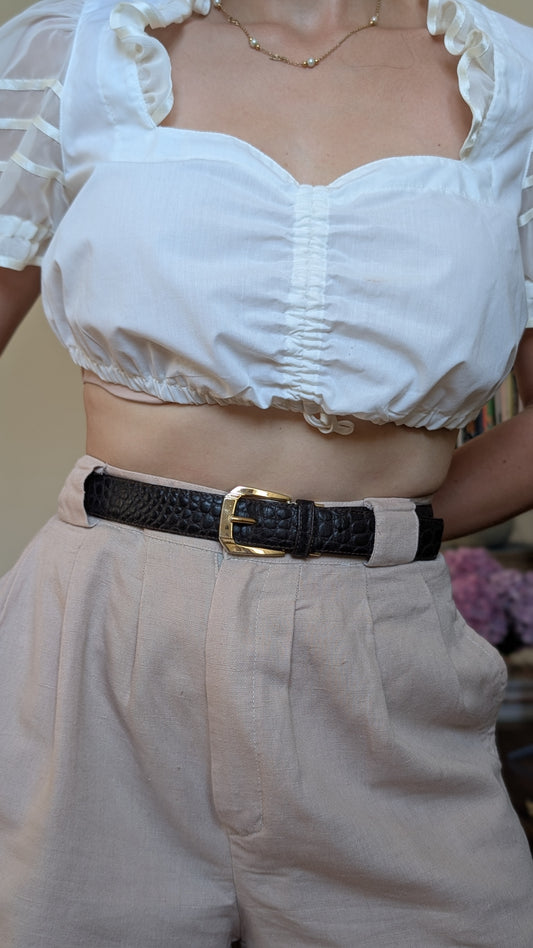 Ceinture cuir jusqu'à une taille 42