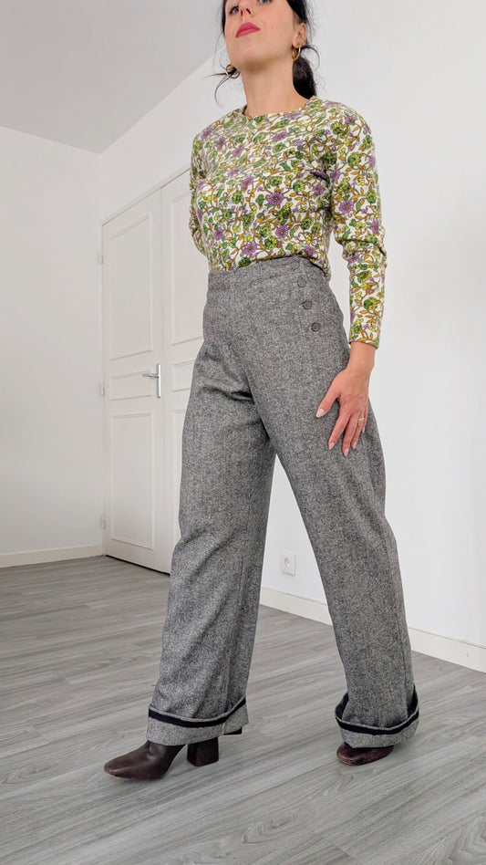 Pantalon laine palazzo T42 ni