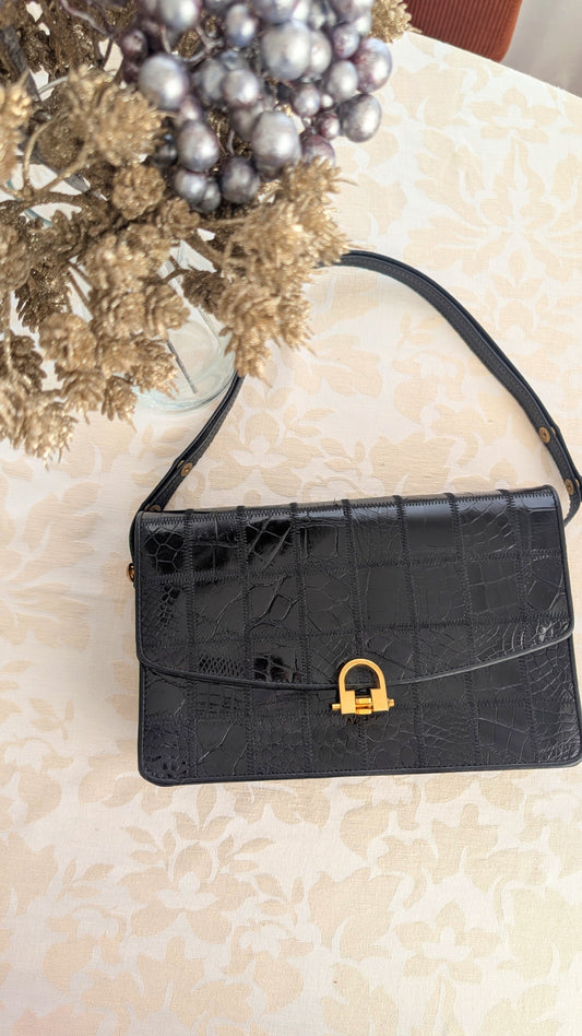 Sac cuir patchwork 1970