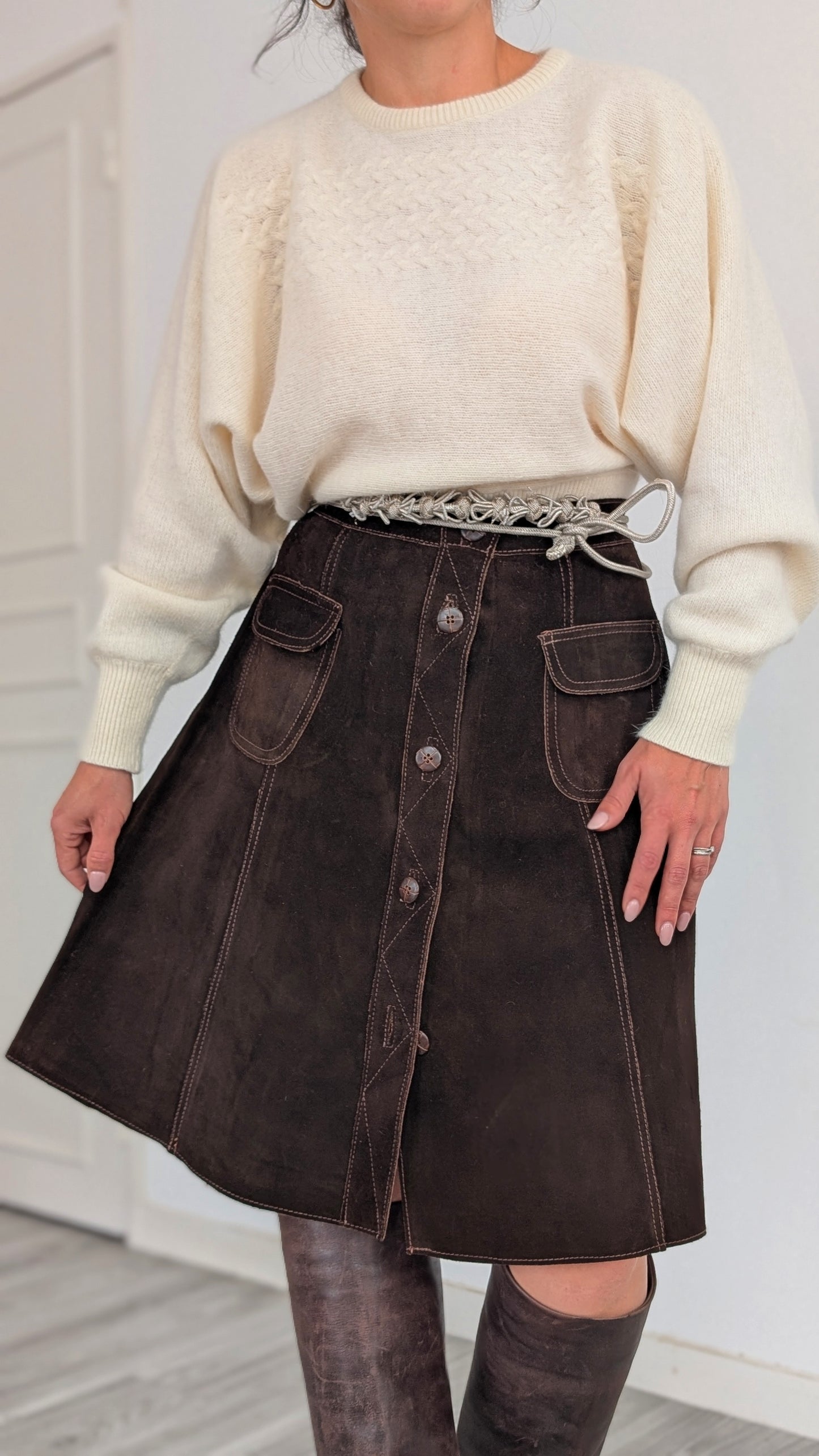 Jupe 70s daim T40