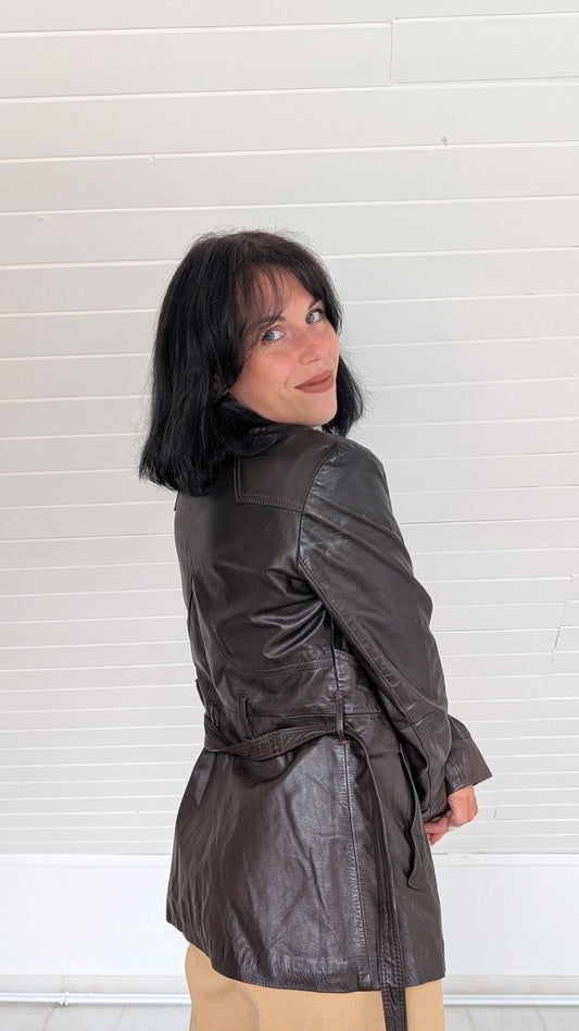 Trench cuir 70s T36