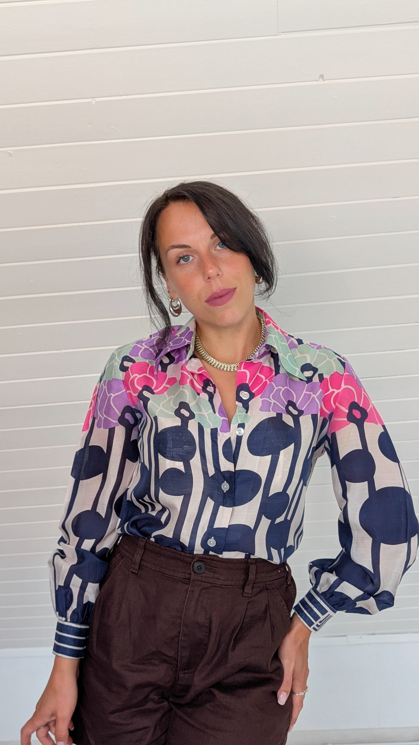 Blouse 70s Lanvin soie T36