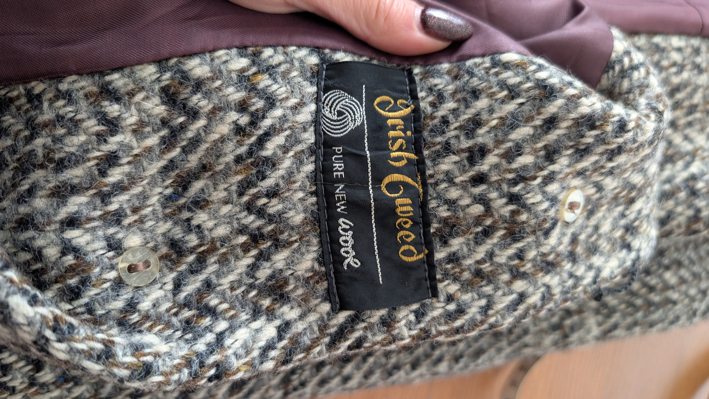 Manteau 60s tweed irlandais T36-38