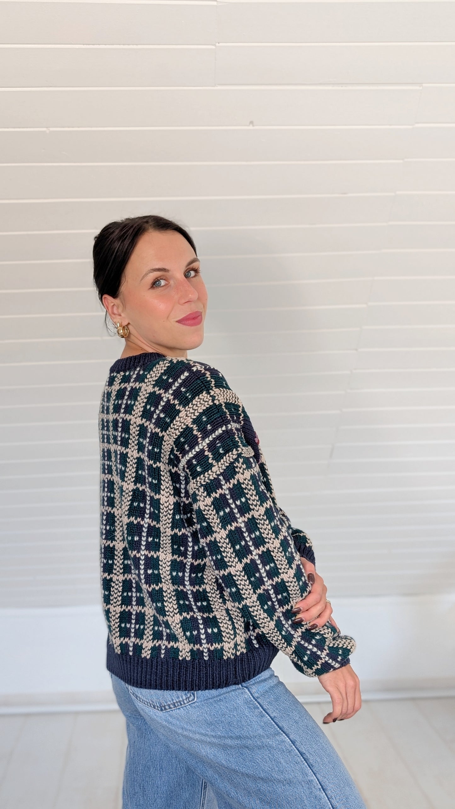 Cardigan coton et ramie brodé à la main T40-42