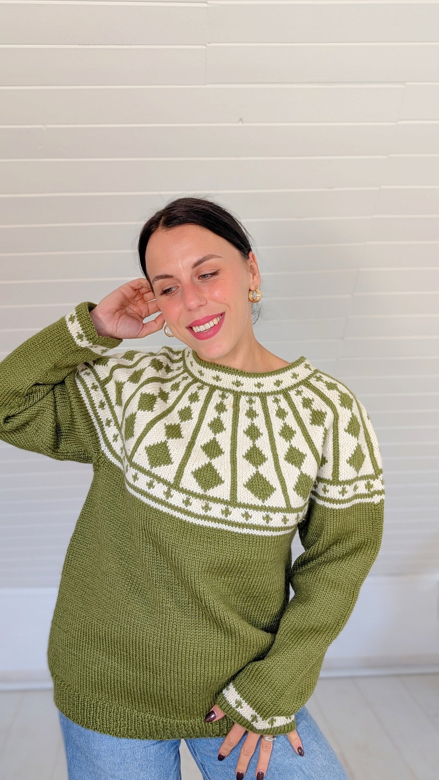 Pull pure laine fabriqué à la main en Norvège T38