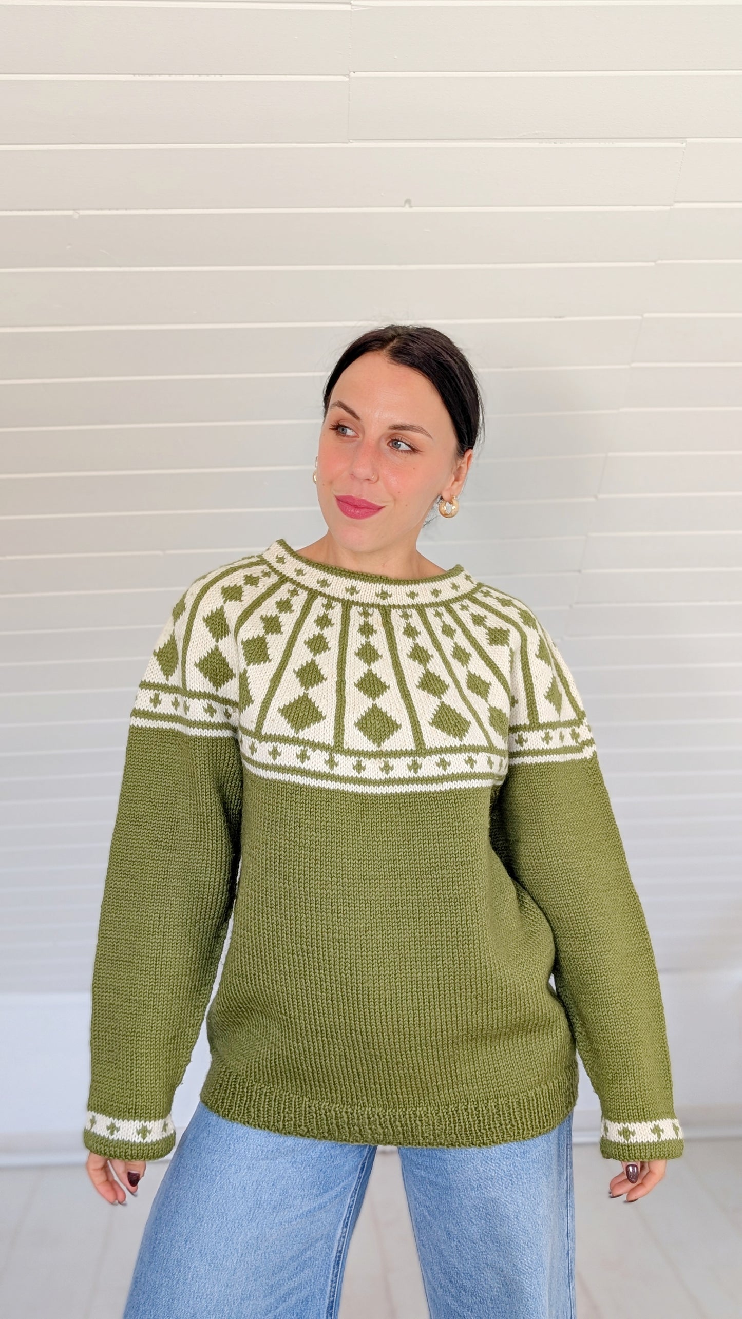 Pull pure laine fabriqué à la main en Norvège T38
