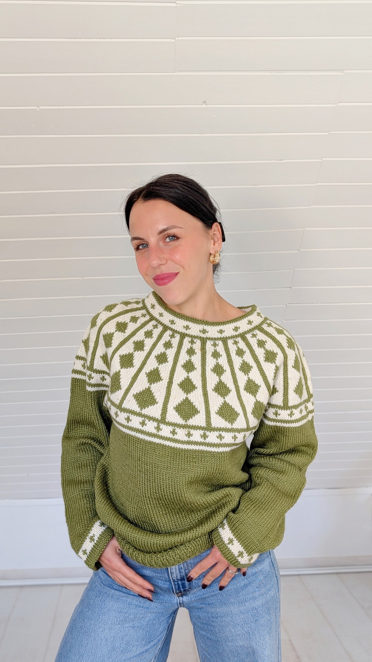 Pull pure laine fabriqué à la main en Norvège T38
