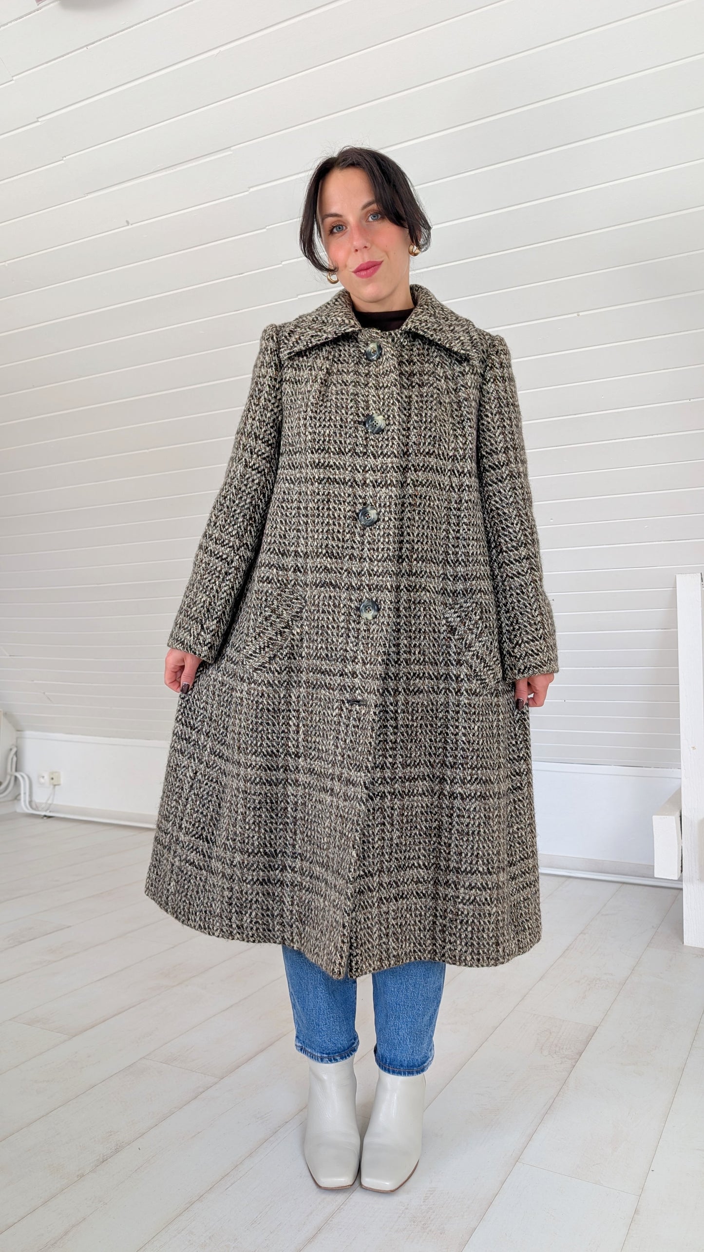 Manteau 60s tweed irlandais T36-38