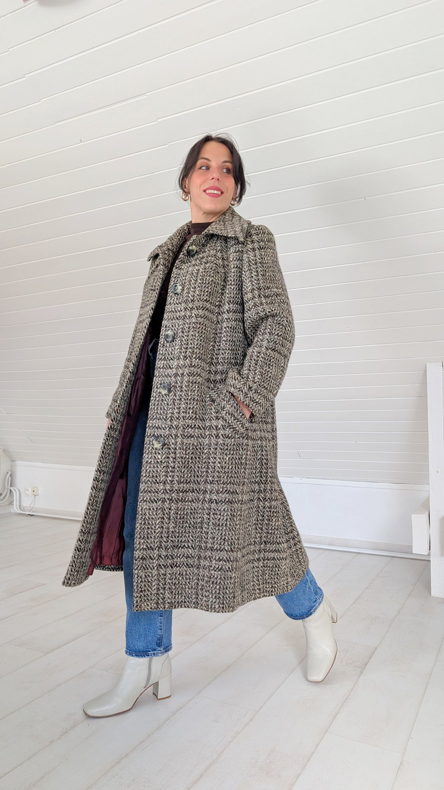 Manteau 60s tweed irlandais T36-38