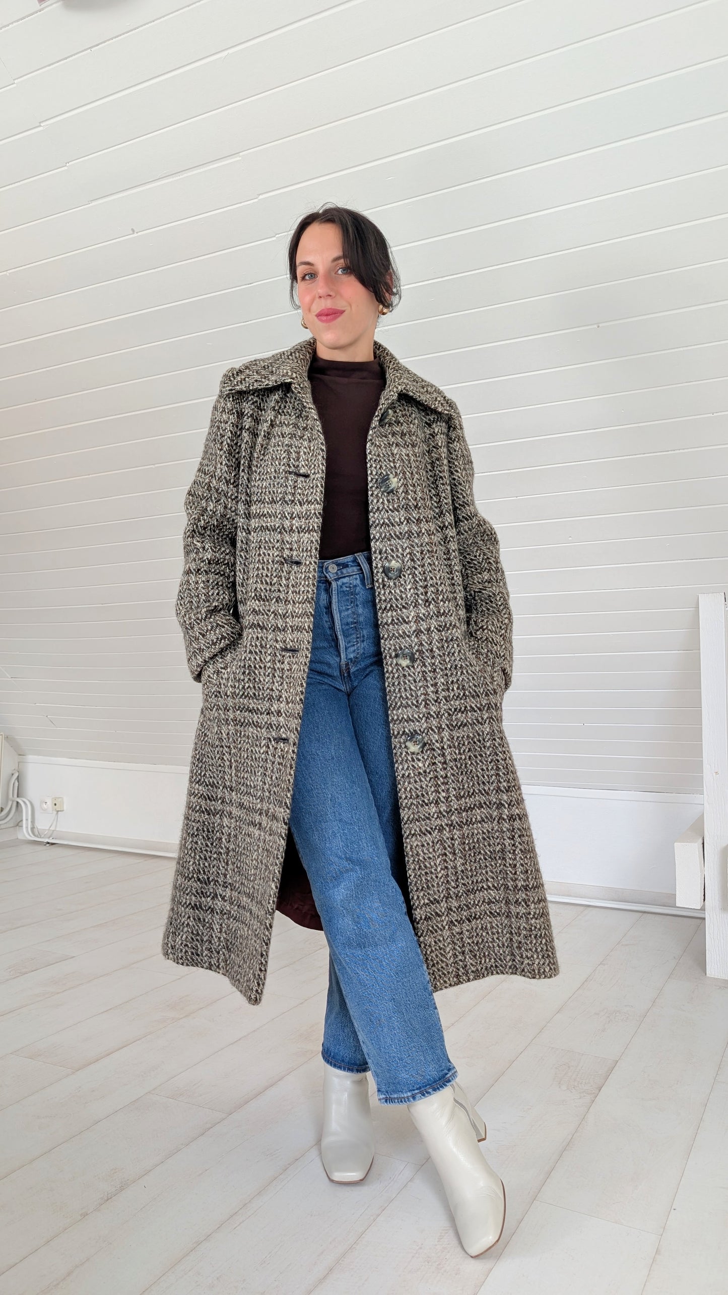 Manteau 60s tweed irlandais T36-38