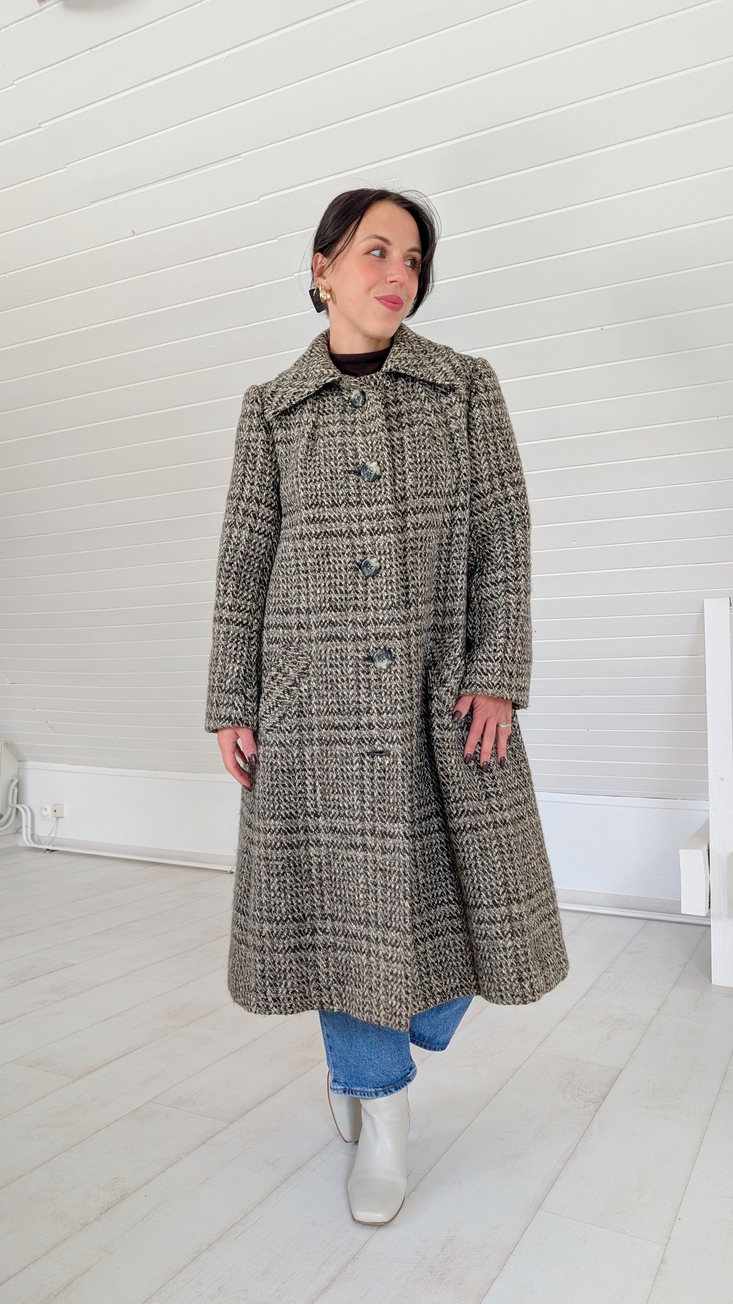 Manteau 60s tweed irlandais T36-38