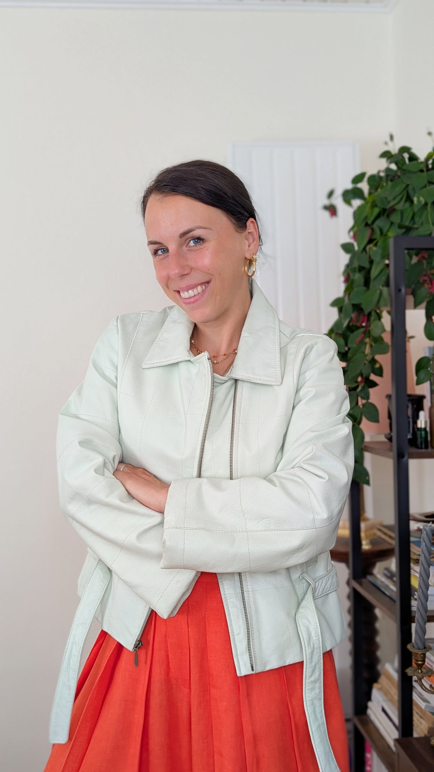 Veste en cuir 90s T38