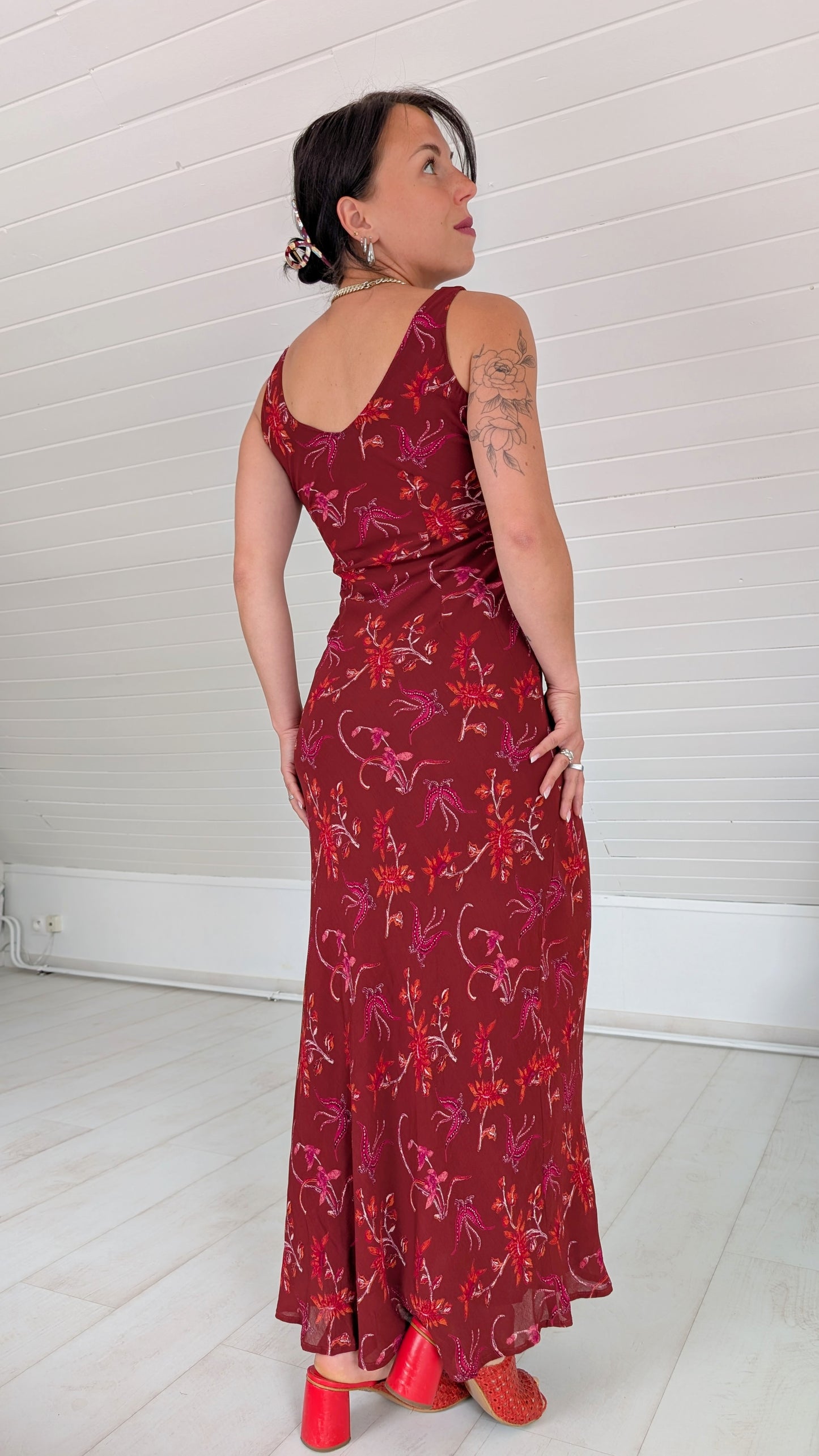 Robe maxi 90s viscose T38