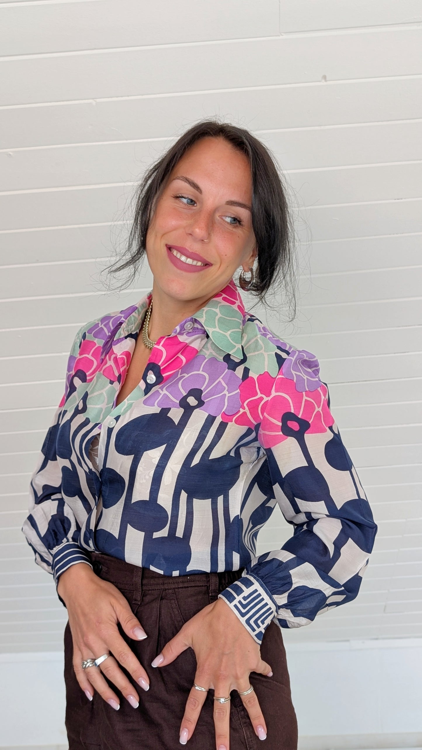 Blouse 70s Lanvin soie T36
