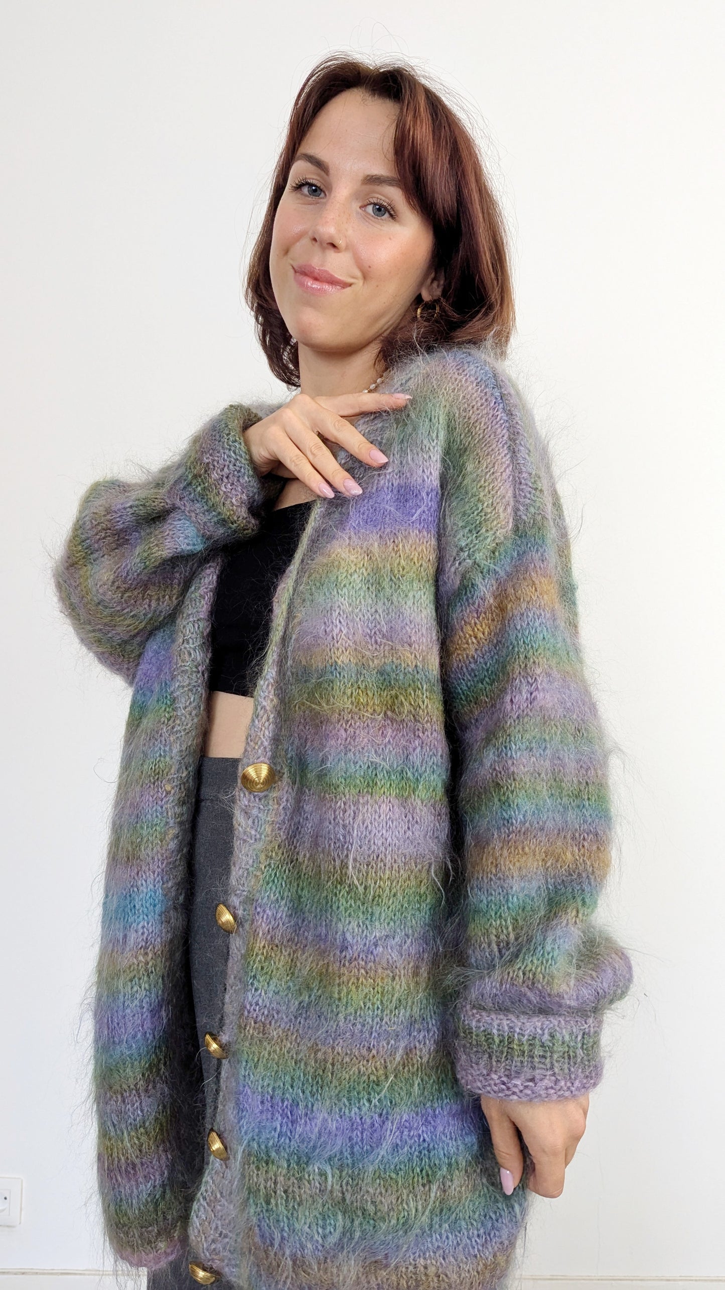 Cardigan mohair jusqu'à 44