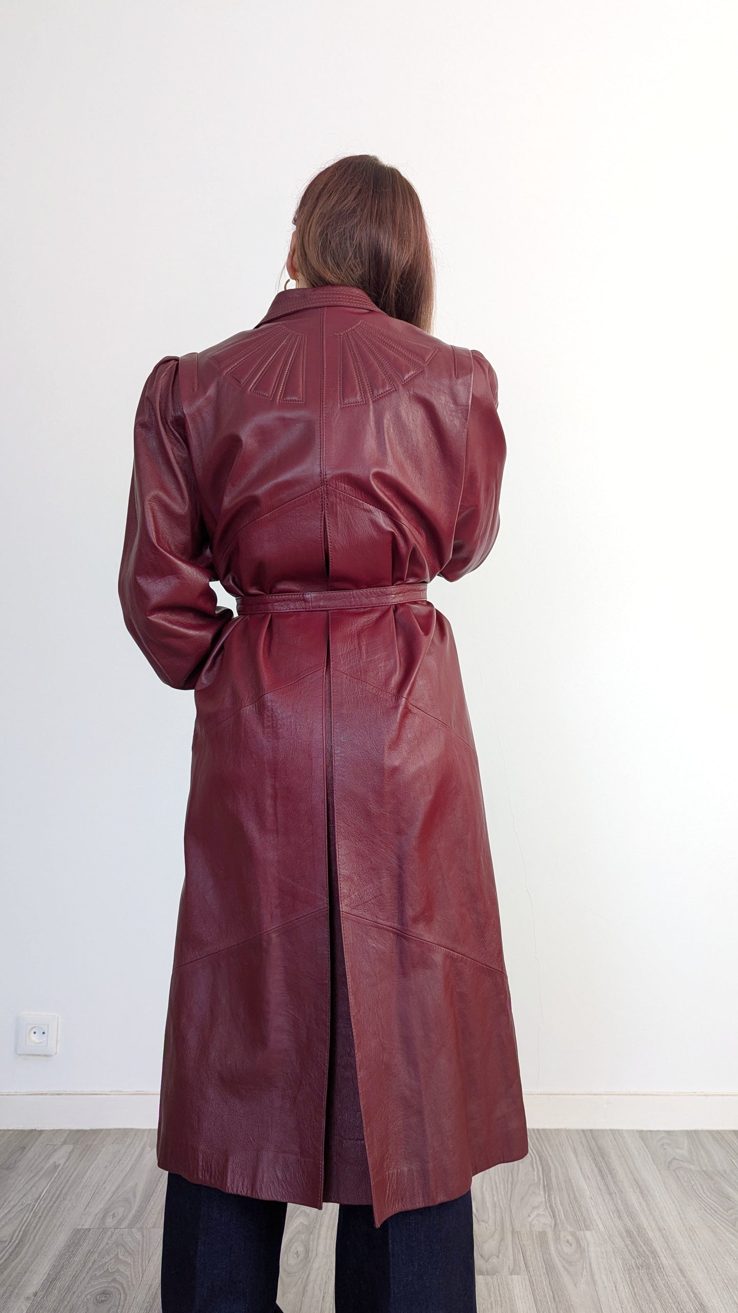 Trench cuir 1980 taille 36-38