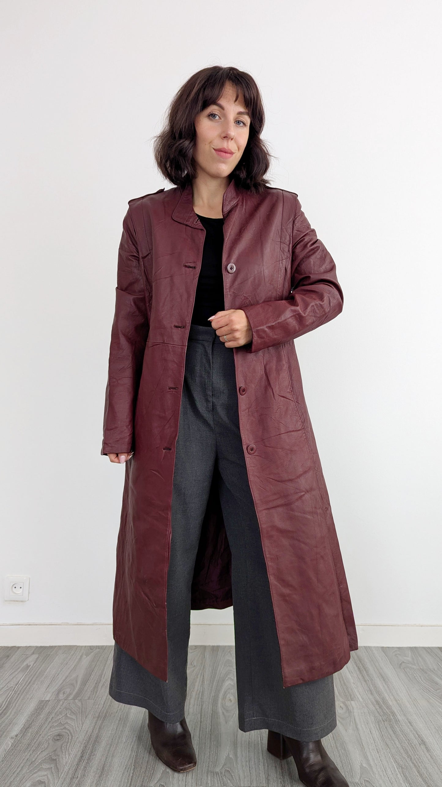 Trench en cuir taille 36