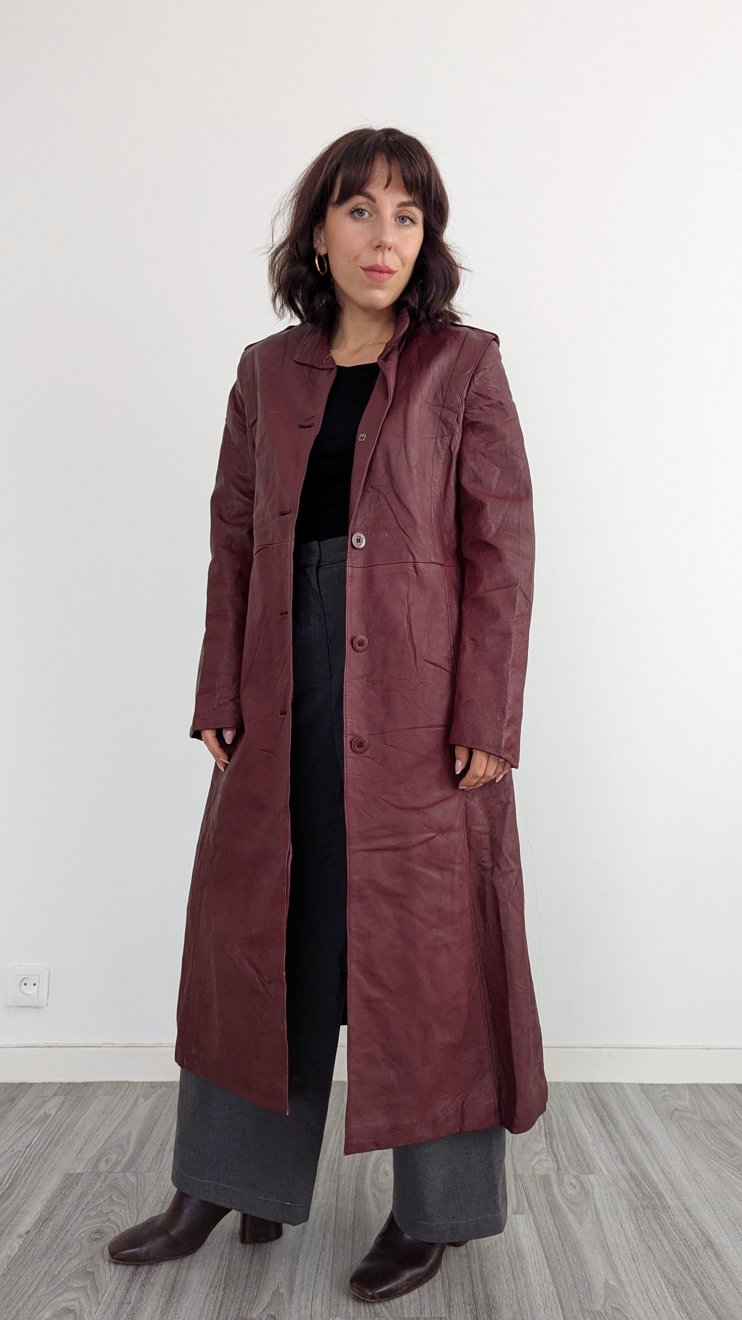 Trench en cuir taille 36